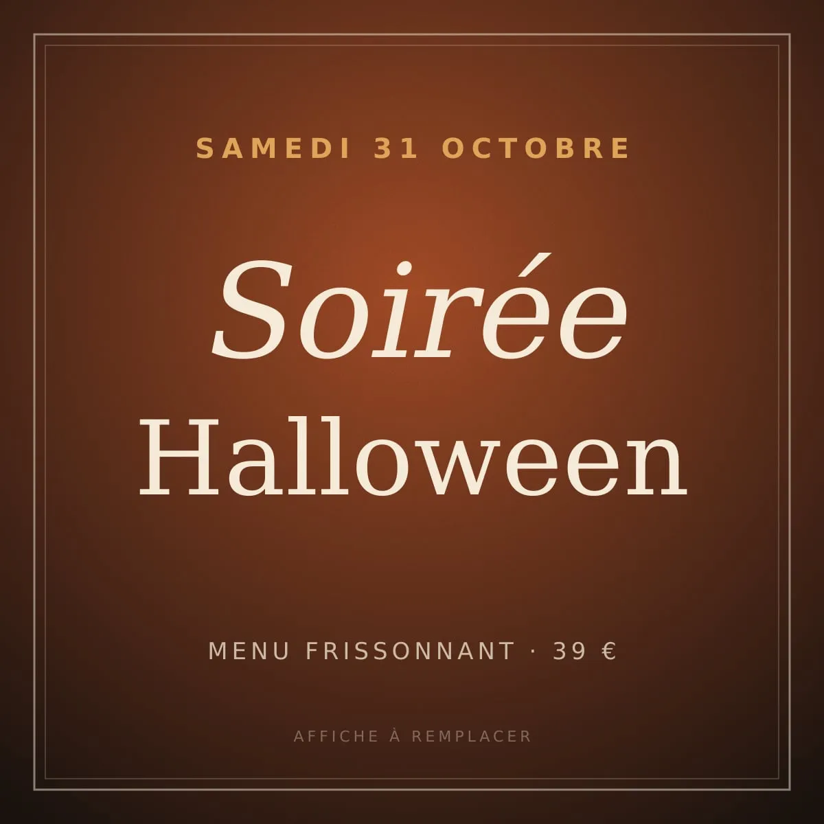 Affiche : Soirée Halloween