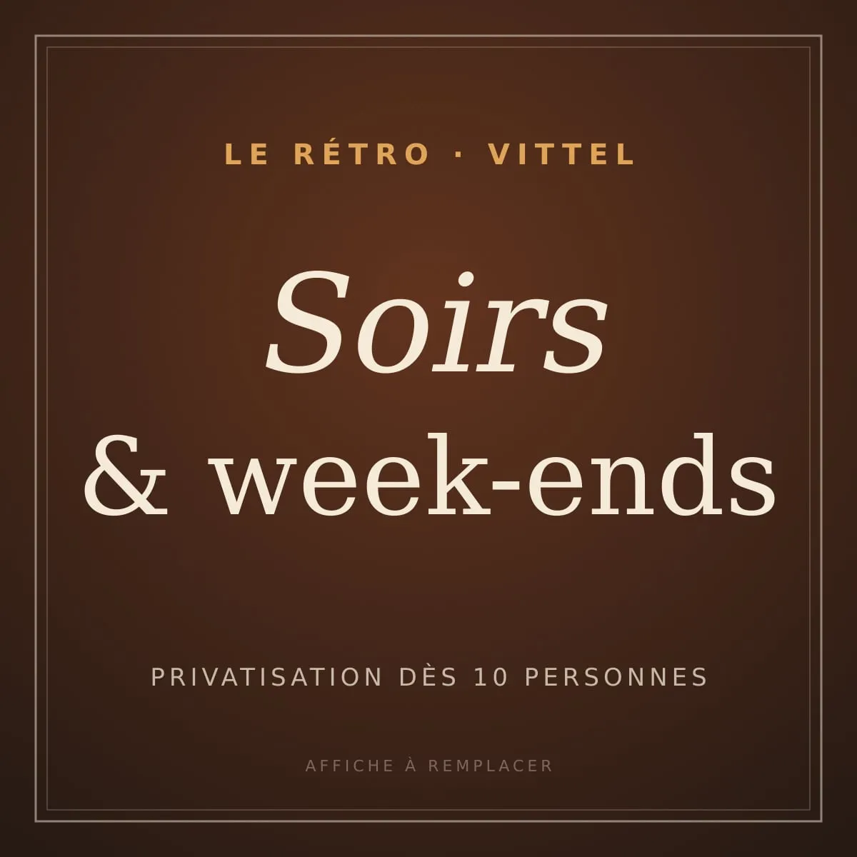 Affiche : Uniquement sur réservation !